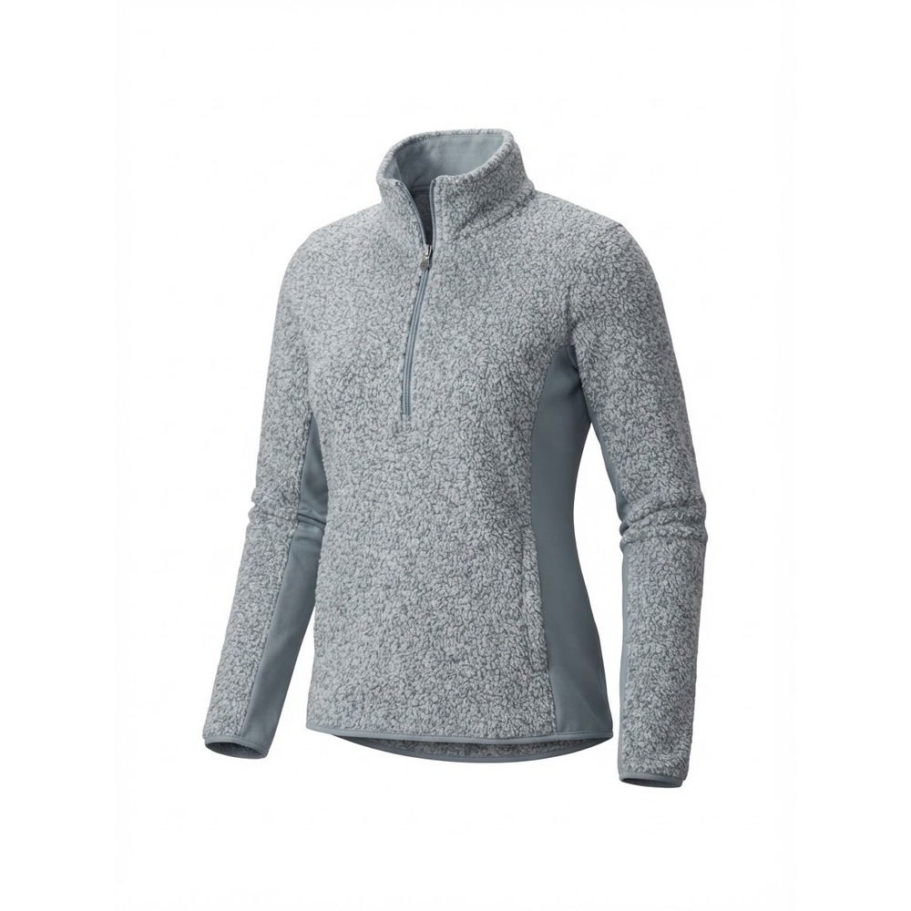 Lululemon Tundra Trek 1/2 Zip Wool Gray Steel Blue Sporty Outdoor Jacket sz S